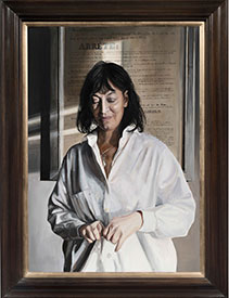 A picture of a portrait painting of a woman