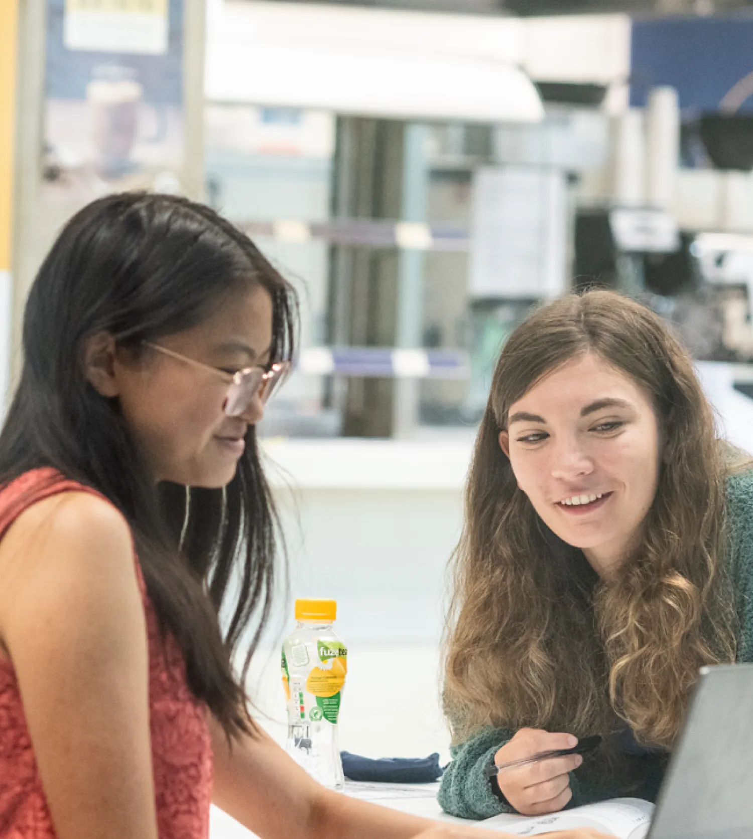 Two students working