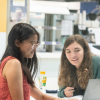 Image of two students studying in the Manor Road Building