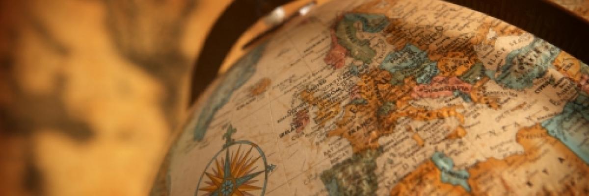 Image of the top of a world globe