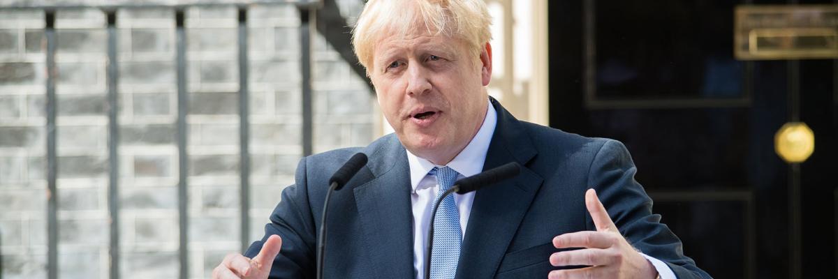 British Prime Minister Boris Johnson outside 10 Downing Street