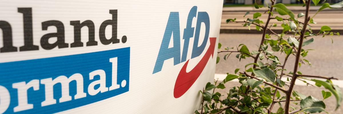 Election campaign banner for the Bundestag election 2021 of the political party AfD (Alternative for Germany)