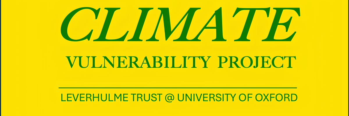 Logo for the Climate Vulnerability Project (green font on yellow background)