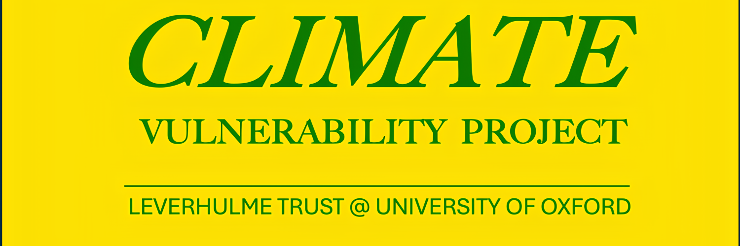 Logo for the Climate Vulnerability Project (green font on yellow background)