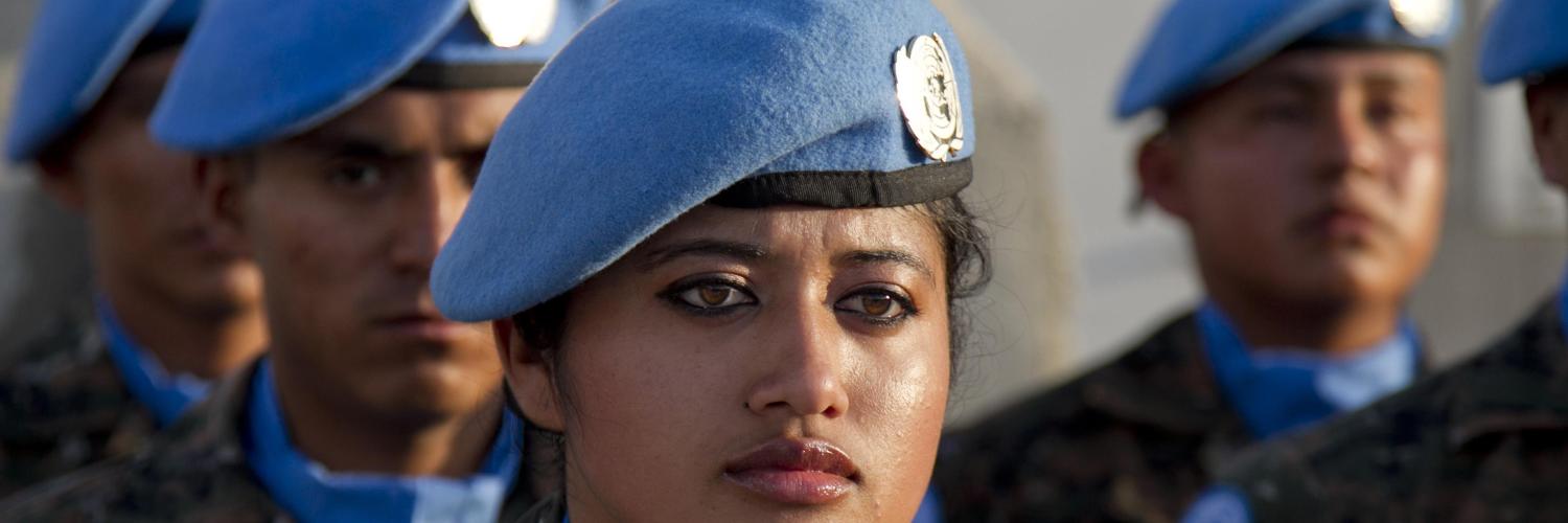 Image of UN Peacekeepers wearing blue berets