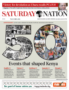 Dr Nic Cheesemans research makes front page news in Kenya
