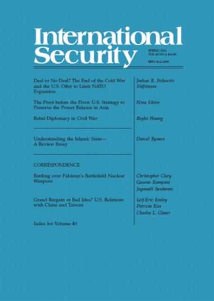 Nina Silove article on US strategy in Asia published in International Security journal