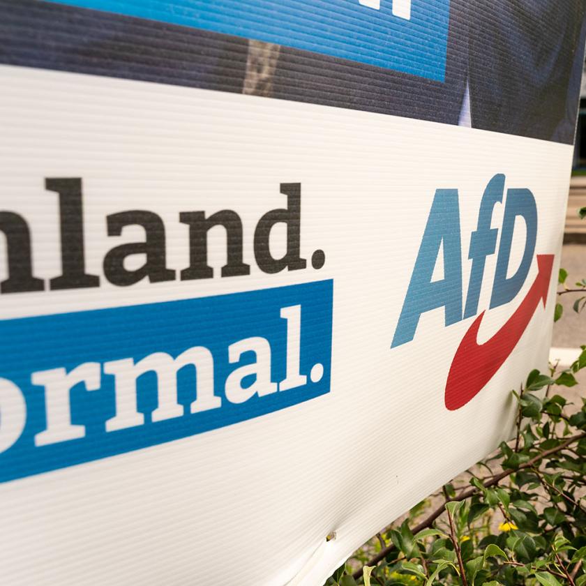 Election campaign banner for the Bundestag election 2021 of the political party AfD (Alternative for Germany)