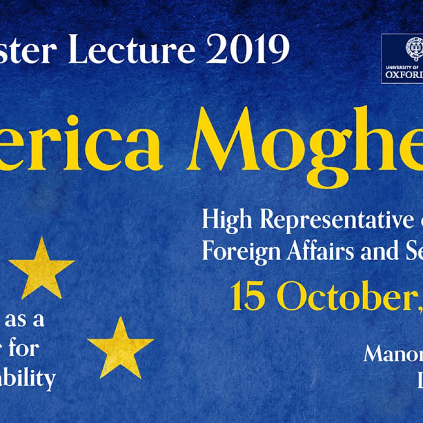 Federica Mogherini to deliver the 2019 Cyril Foster Lecture