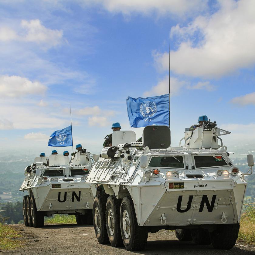 A military tank on a hill