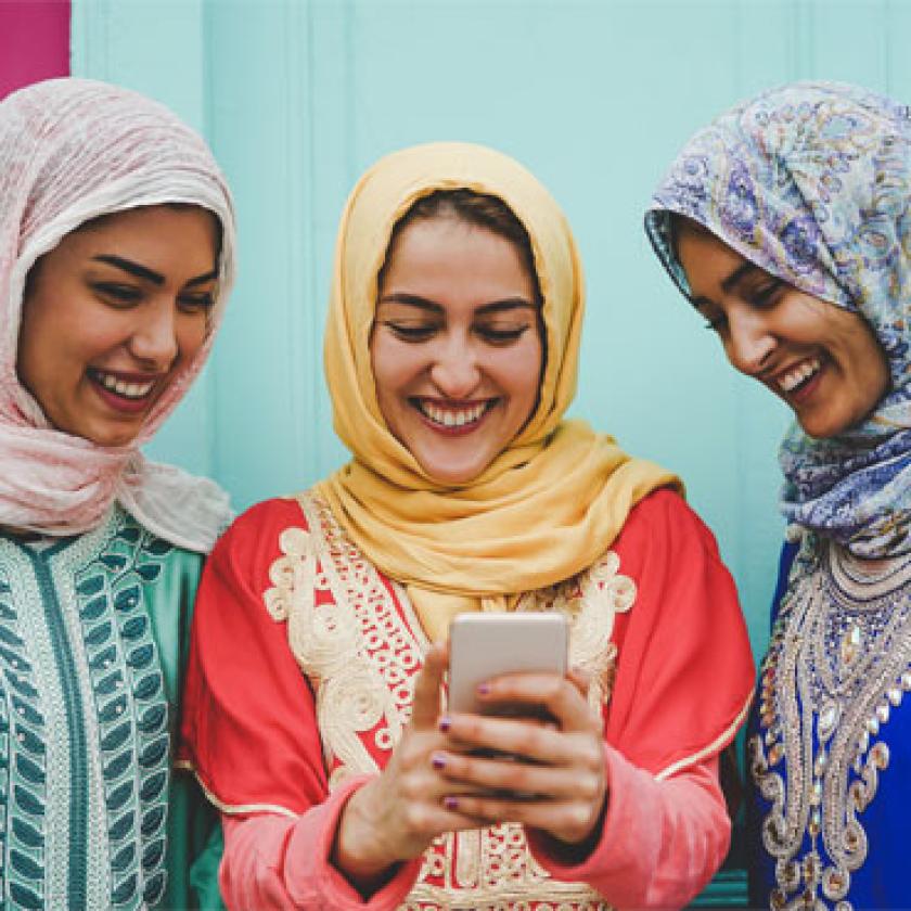 A group of women smiling