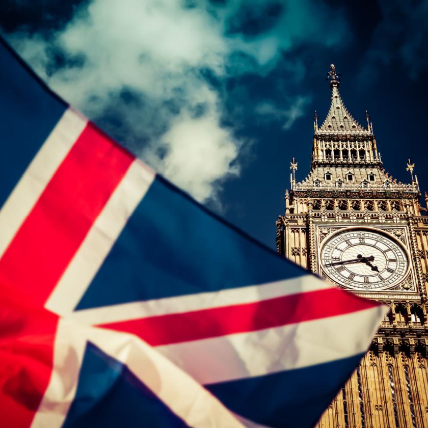 Union flag in front of Big Ben