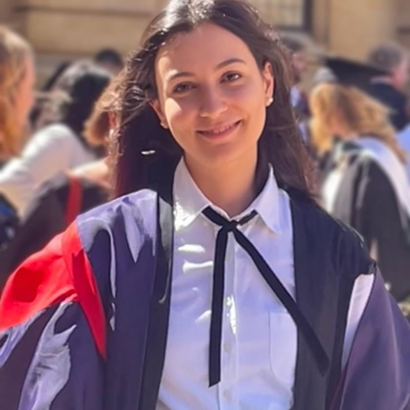 Image of a girl in a graduation gown