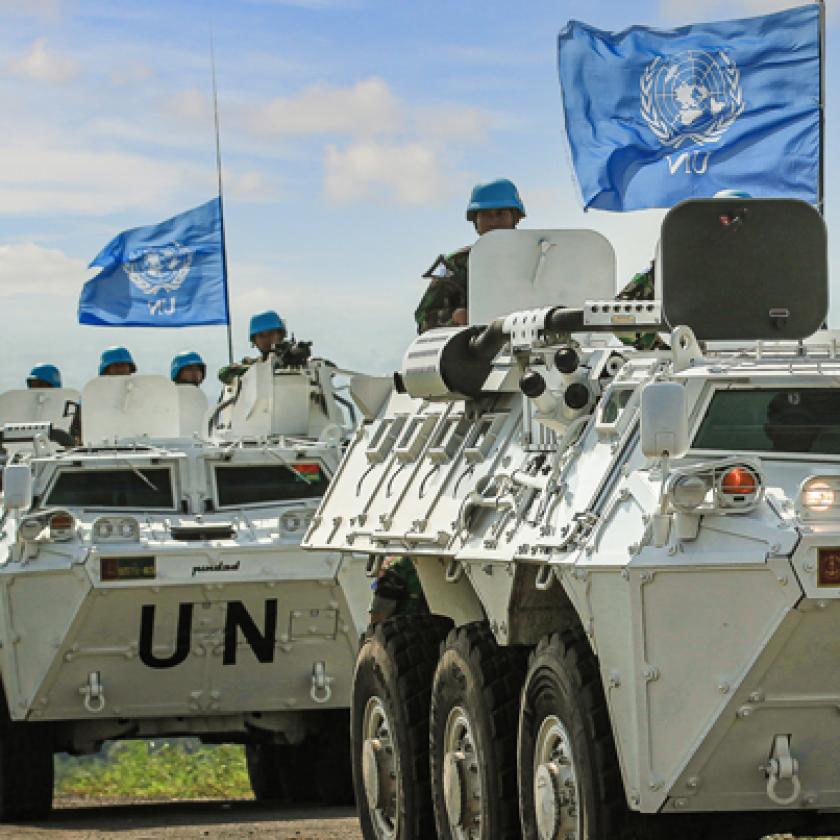a group of military vehicles on a road