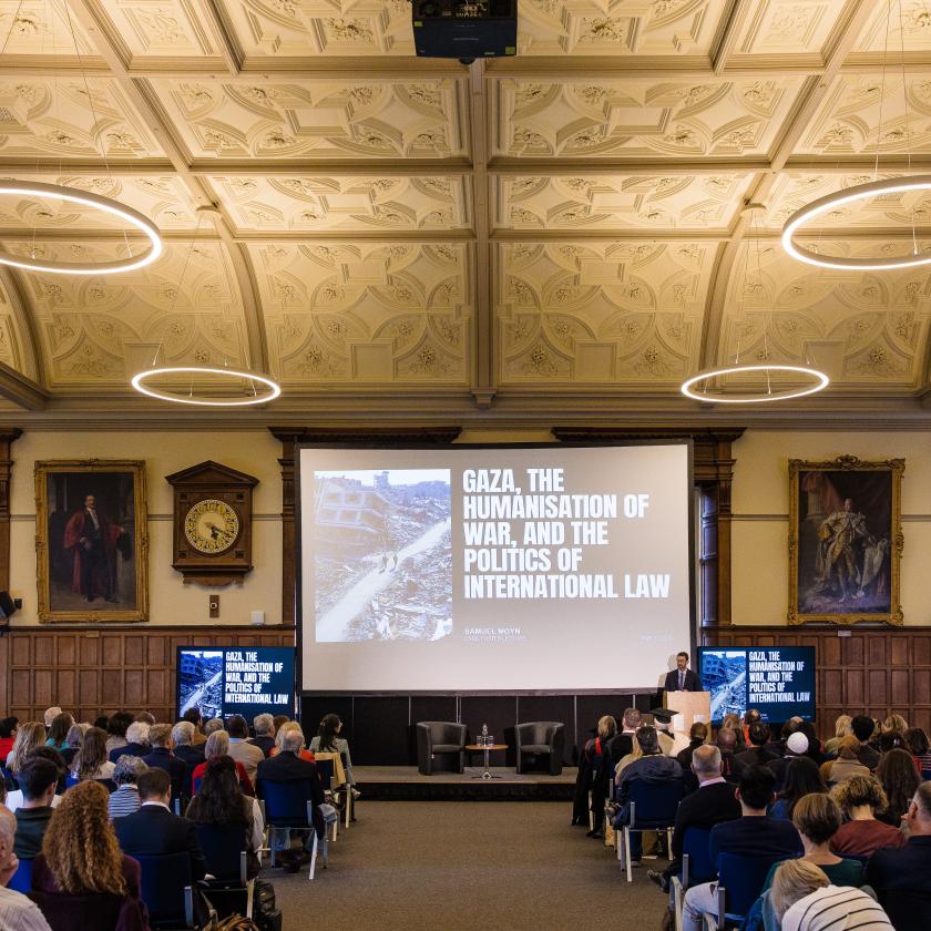lecture taking place in the Examination Schools, Oxford