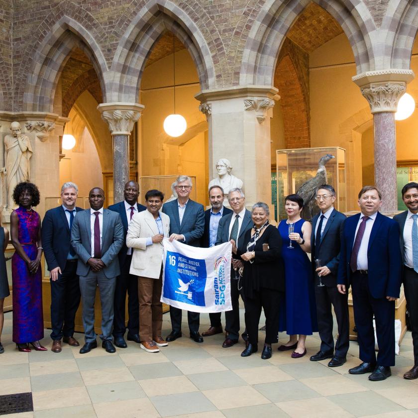Group of UN fellows with the donor in the natural history museum