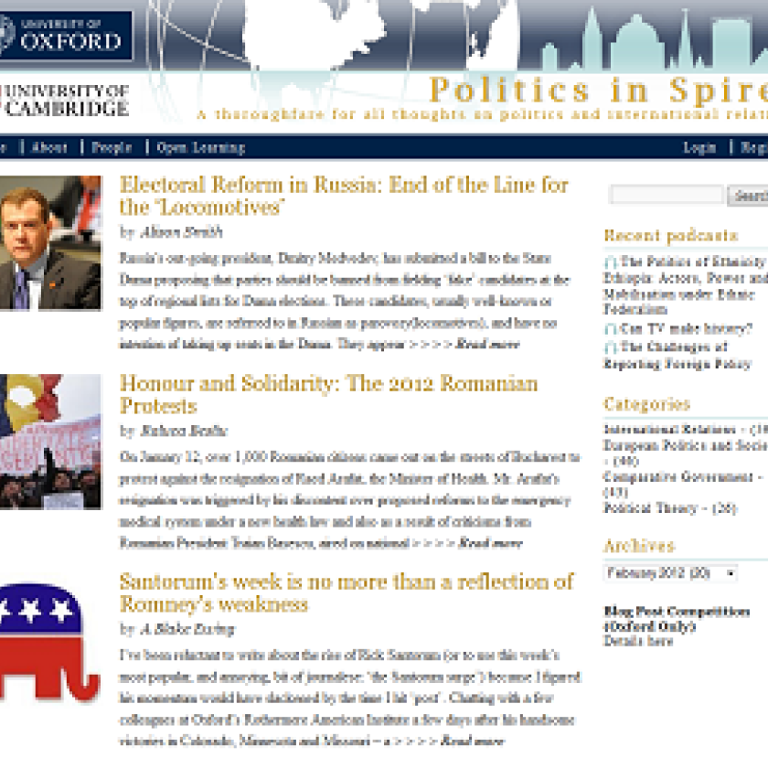 Politics in Spires prize for best blog article - winners announced!