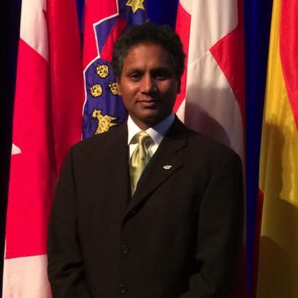 Akaash Maharaj addresses the NATO Parliamentary Assembly