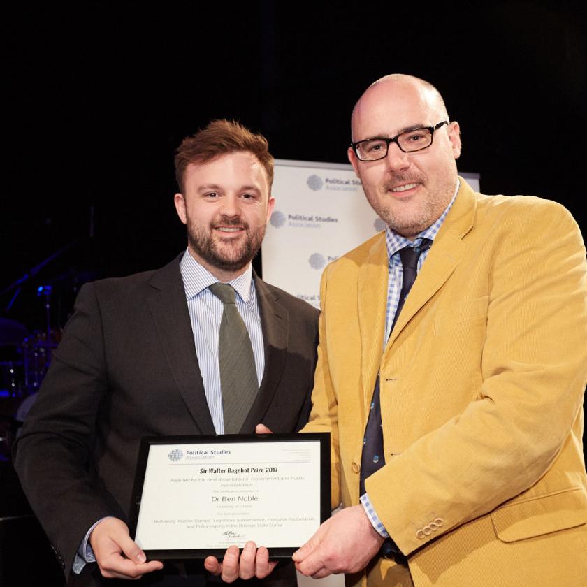 Dr Ben Noble wins 2017 Sir Walter Bagehot Dissertation Prize