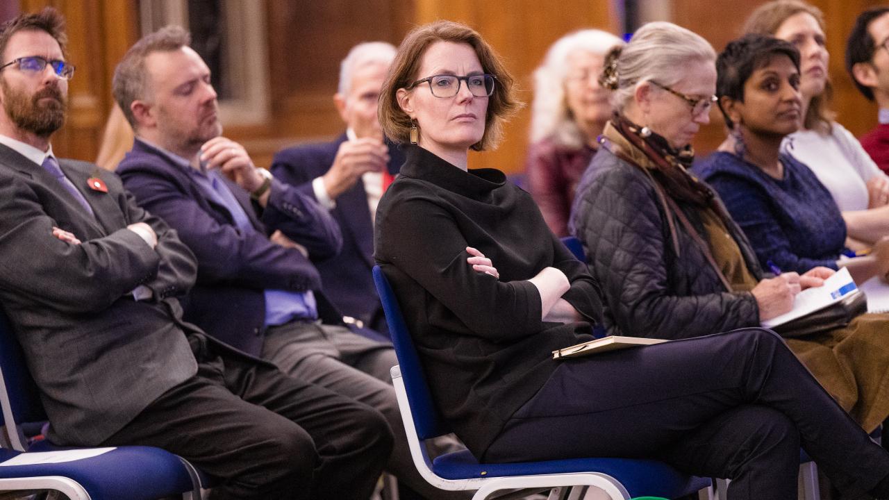 side image of an audience in a lecture