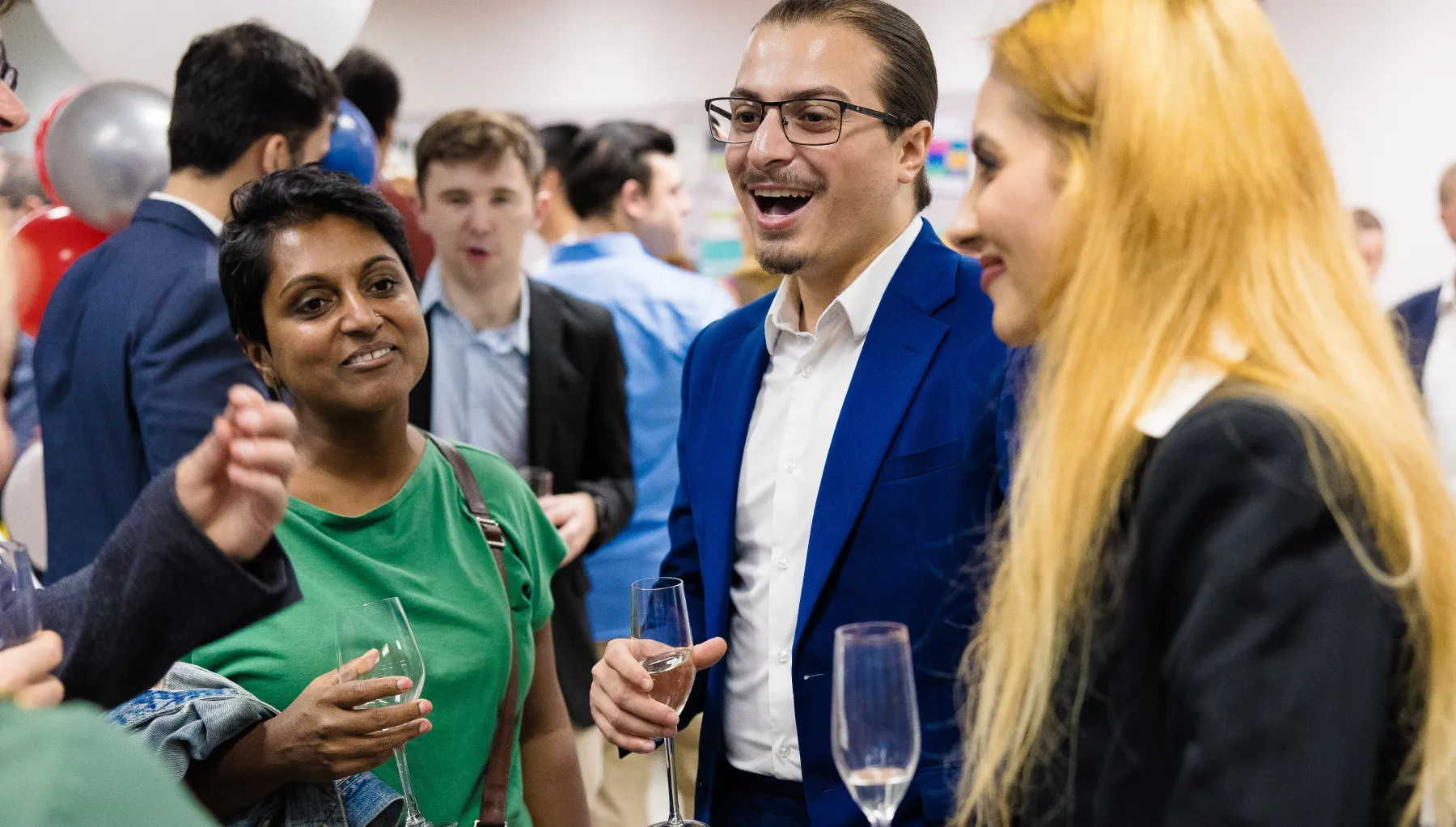 Alumni at a drinks reception