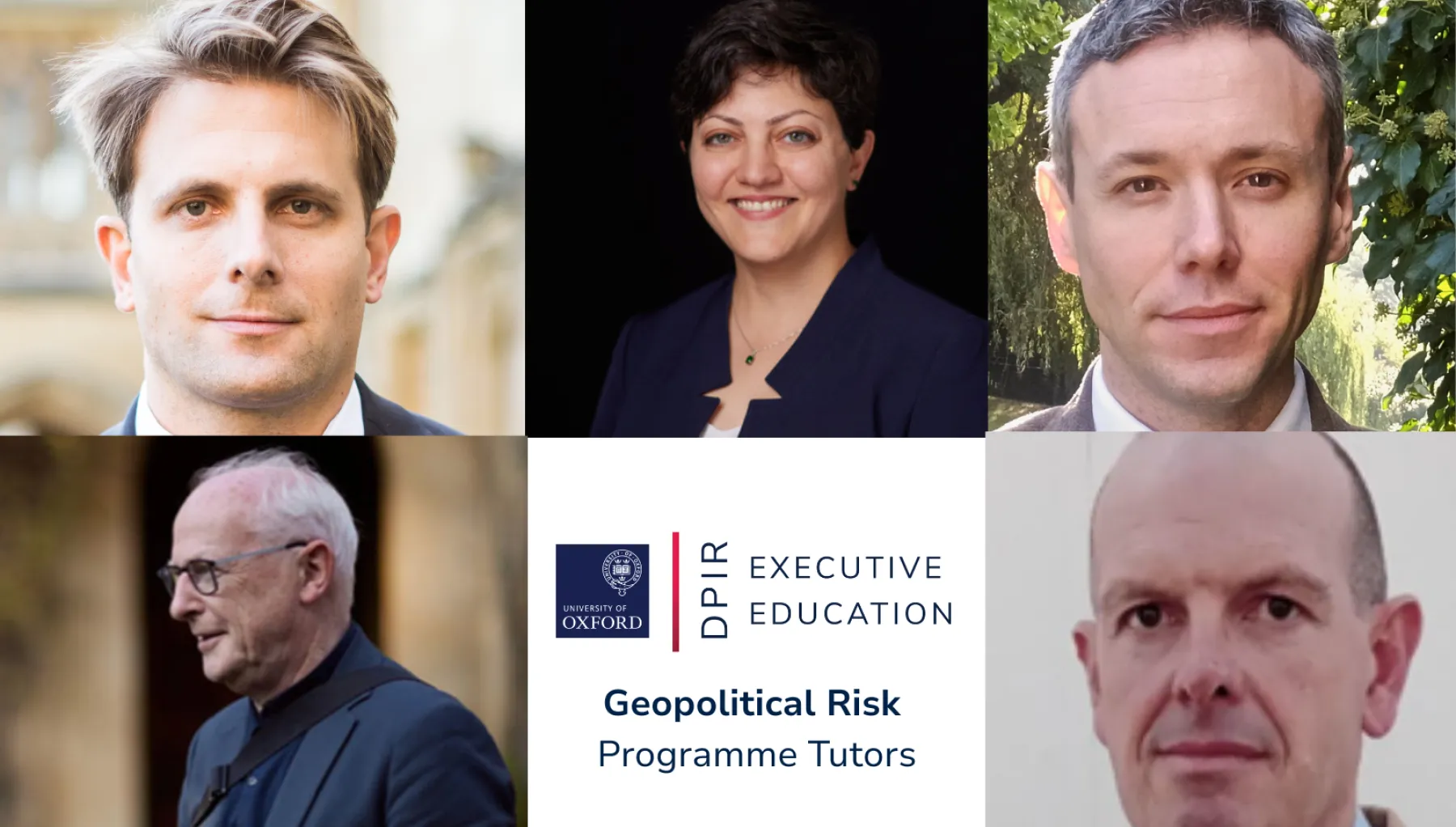 Collage of the five Executive Education course tutors