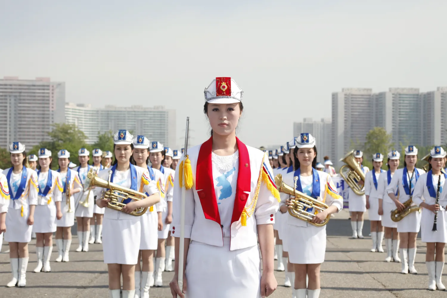 image of rows of female troops in uniform