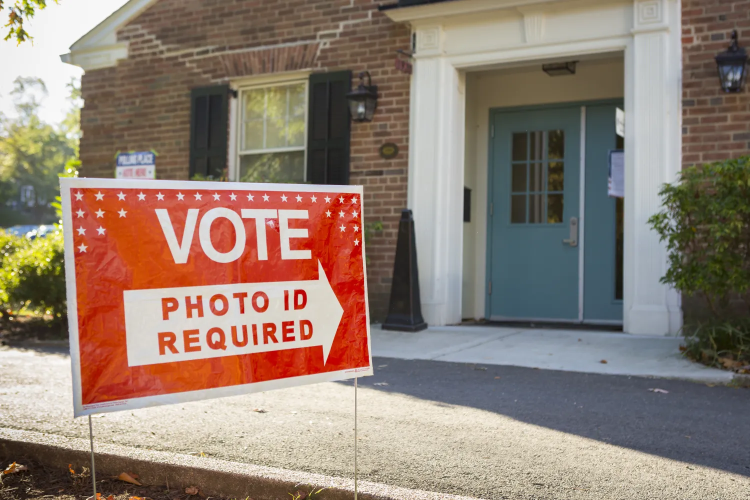 Picture of a sign with Voter ID on it