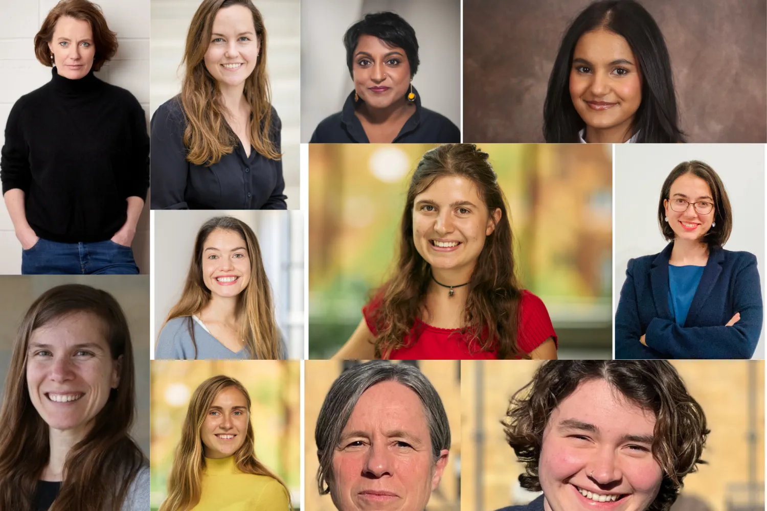 montage of 11 photos of female students and their supervisors for International Women's Day