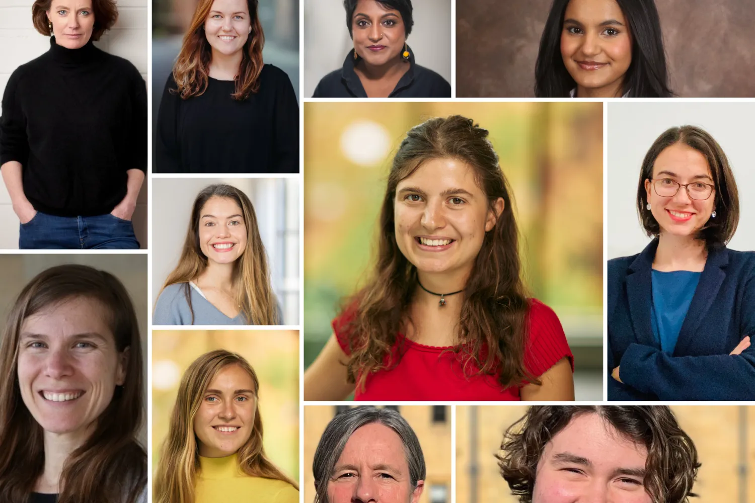montage of 11 photos of female students and their supervisors for International Women's Day