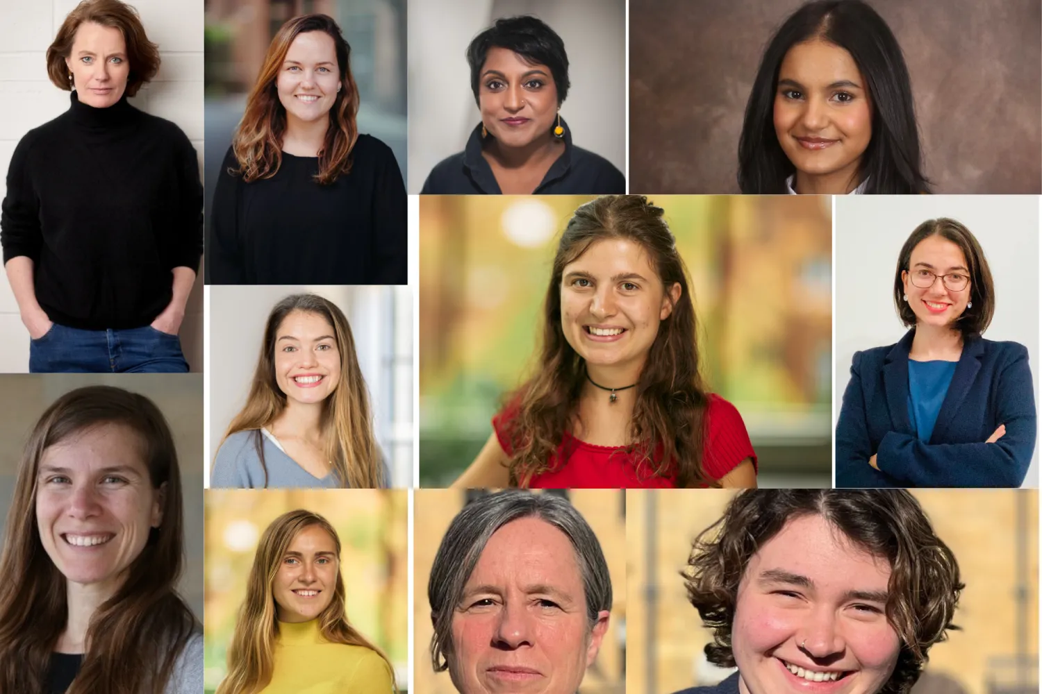 montage of 11 photos of female students and their supervisors for International Women's Day