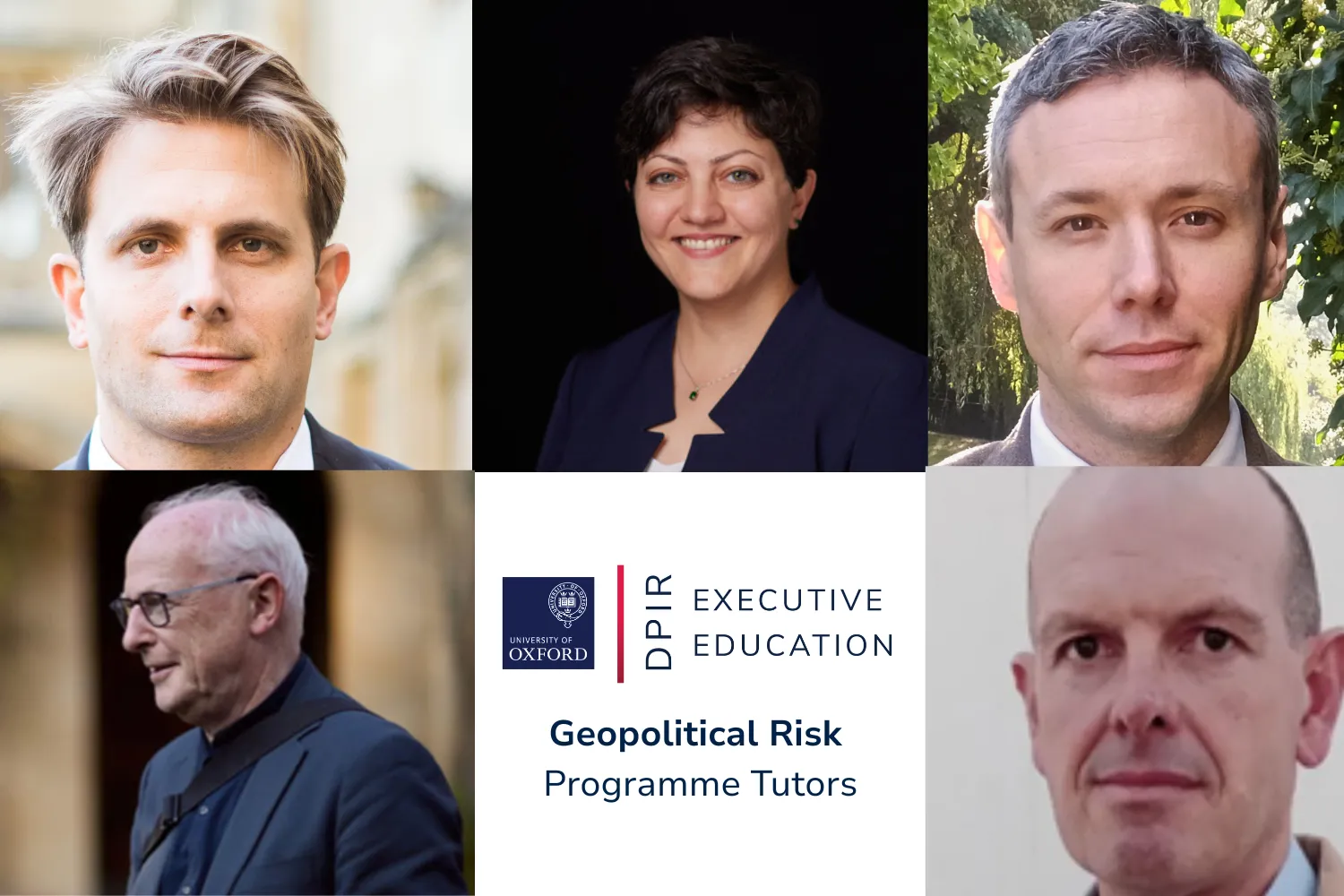 Collage of the five Executive Education course tutors