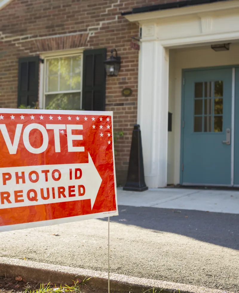 Picture of a sign with Voter ID on it