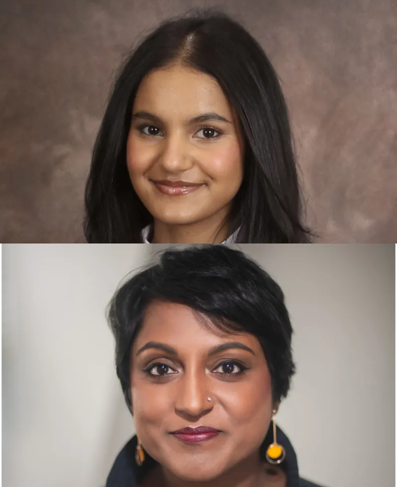 Devika Jain (top) and Meera Sabaratnam